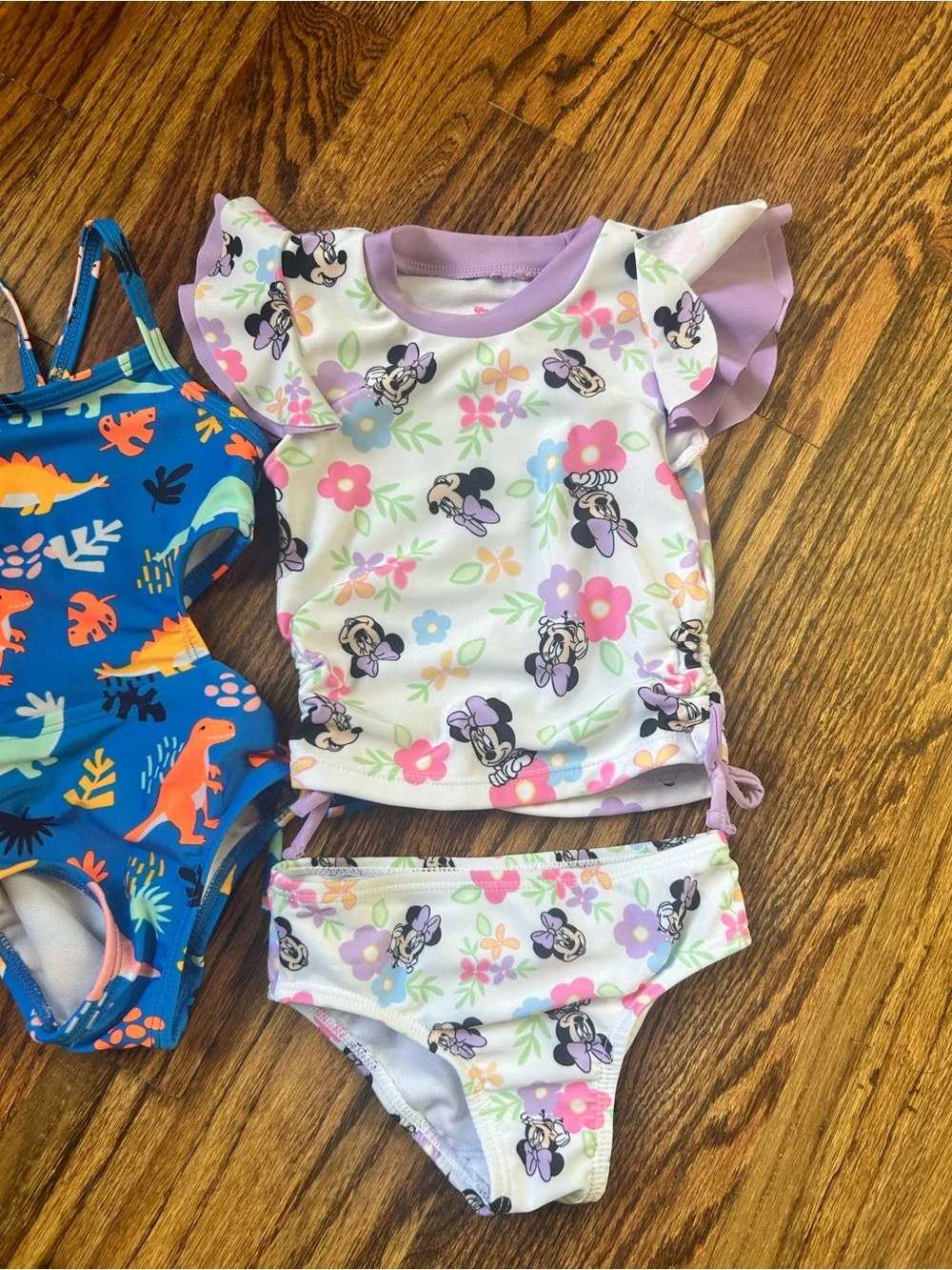 12 Months Girls Swimwear Bundle Leopard Dinosaur Minnie Mouse